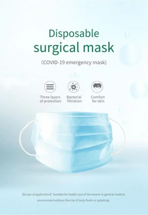 Surgical 3 Layer Medical Mask, Fda,Ce, En 14683 Type 2 R Certificates