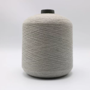 light grey Ne16/1ply 5% stainless steel staple fiber  blended with 95% polyester fiber for knitting touchscreen gloves-XT11041