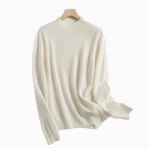 Half High Neck Wool Knit Long Sleeve Top