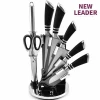 Hot selling kitchen knife sets and Acrylic knife stand with 5 satinless steel knives