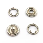 10mm Brass Nickel-Free Snap Button with Round Pattern Plating Technique 4 Parts Made in Taiwan High Quality Socket Butt
