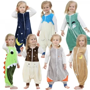 Kids Feet pajamas Flannel Robe Warm Sleepwear Children Overalls Prevent Halloween Christmas Baby Blanket Sleepers Animal Rompers