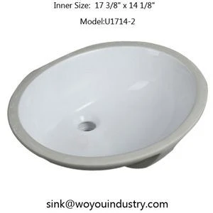 White Porcelain Undermount Bathroom Sink