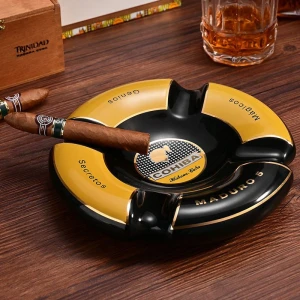 Cuban cigar ash tray with four compartments, ceramic, official factory design, creative, stylish, decorative piece, ash