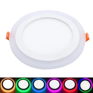 Factory Supply Dual Color Led Panel Light Ceiling Recessed Round Panel Light 3+3W 6+3W 12+4W 18+6W