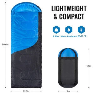 100% Polyester Lining Waterproof Custom Sleeping Bag Cold Weather Sleeping Bag Travel Sleeping Bag