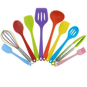 10Pcs/set Baking Cookware Set Silicone Cooking Gadgets Spatula Spoon Non-stick Kitchen Utensils Cooking Tools