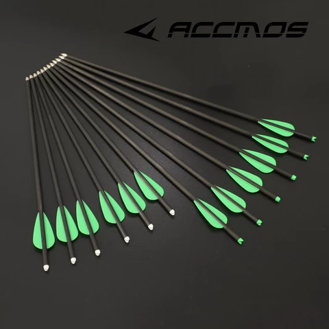 11 Inch Archery Carbon Arrows OD 4.2mm With Green Feather Crossbow And Arrow Hunting