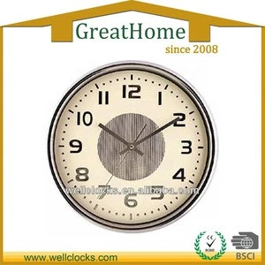 12 Inch Plastic Old Style Metal Floor Circle Face Decorative Wall Clock