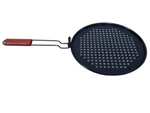 12inch Pizza Crispy Crust Tray Wood Handle Non-Stick Pizza Grill Pan