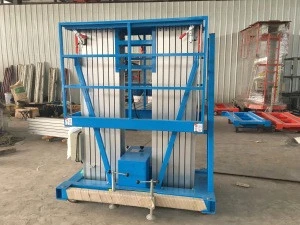 12m-18m Four Column Lifter Machine Aluminium double Mast Hydraulic Lift Lifting for good sale