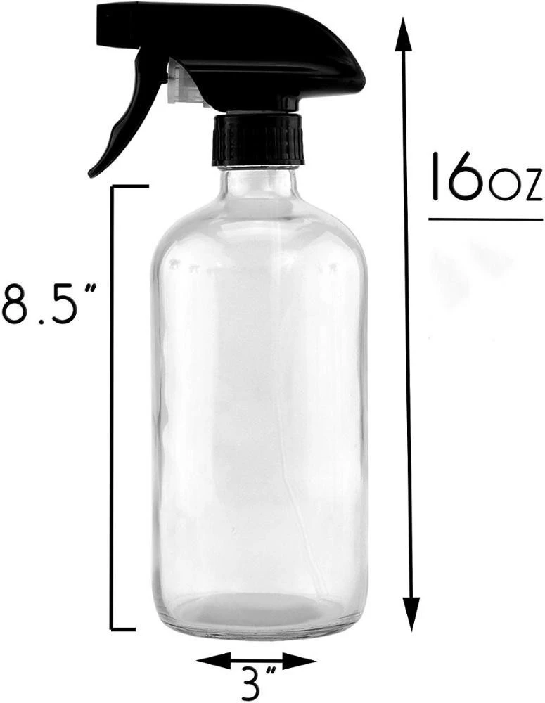 16 oz Glass Containers and Trigger Sprayers for Industrial &amp; Lab Use - Can Dispense Water or Cleaners Trigger Sprayer