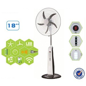 18 inch pedestal solar powered electric standing fan rechargeable camping fan