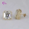 18k yellow gold earring designs new Asscher cut moissanite diamond earrings