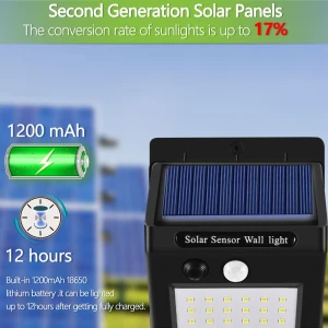 20 led solar sensor wall light,solar led light outdoor motion sensor for garden