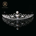 2018 new Fashion design bridal hair extensions head pearl crown jewelry