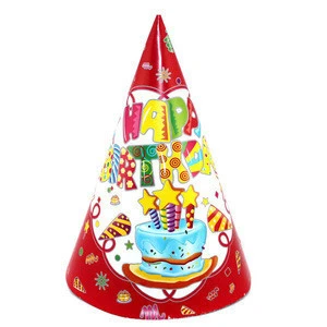 2019 Hot club party decorations lovely happy birthday hat good quality cone paper hat wholesaler