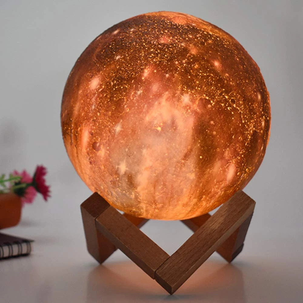 2020 Amazon hot sale 3D Print LED 18cm Moon Lamp with Large Size Galax y moon Night Light -18CM Remote control