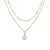 Import 2020 Fashion High Quality Gold Color Pearl Necklace Double Layered Pendant Necklace for Women from China