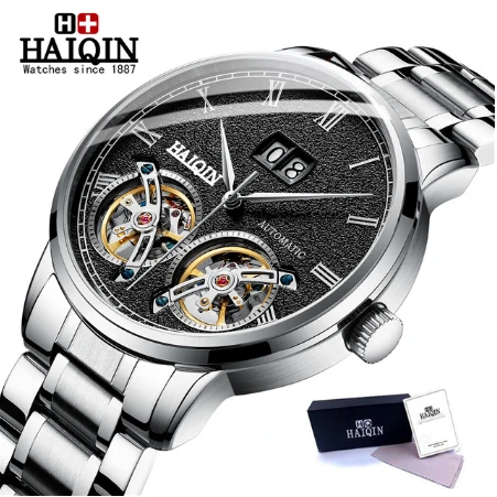 2020 HAIQIN Top branded automatic watch double flywheel watch men&#39;s tourbillon military sport clock Men&#39;s mechanical Watches