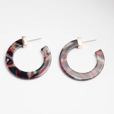 2020 New Arrival Acetate Circle Stud Earrings Acrylic Resin Hoop Earrings for Party