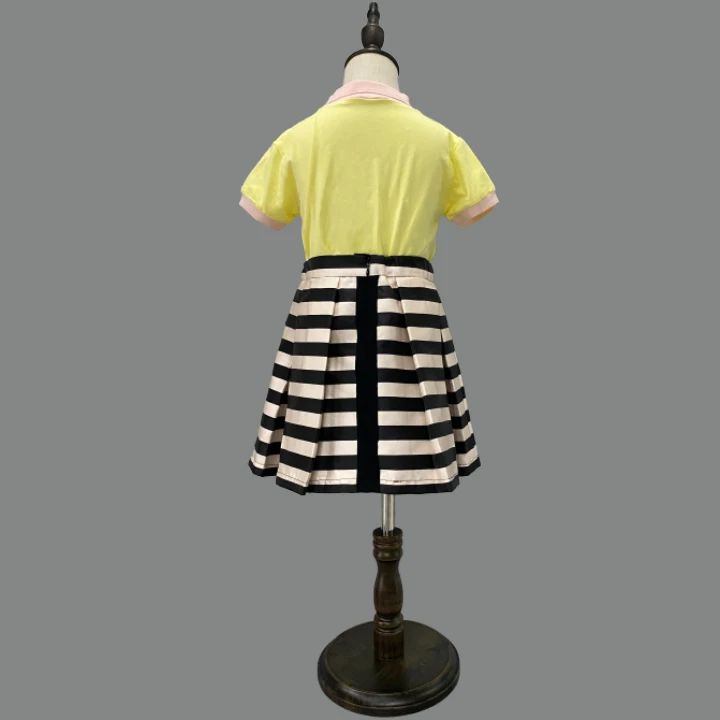 2020 new design causal  Girl&#x27;s stripe woven skirt
