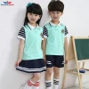 2020 popular customized summer new shirt and short sleeve school uniforms for children
