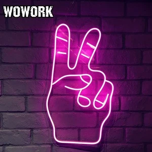 2020 WOWORK factory supplier colorful painting flex strip neon character lamps in initial for kid room