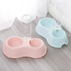 2020new 2 in 1useful Pet Bowl and Feeder Dog Bowls Pet Bottle Round Plastic Automatic Store Water Eco-friendly Stocked
