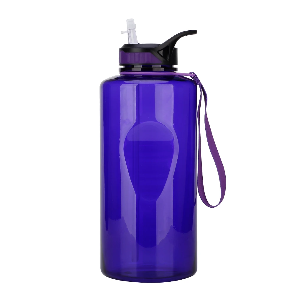2021 BPA Free Custom Logo 128OZ 73OZ PETG Plastic 3.78L 2.2 Litre Water Bottle with Time Marker