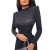 Import 2021 Bright silk mesh shoulder pads long sleeve sexy crop top see through bodysuit from China