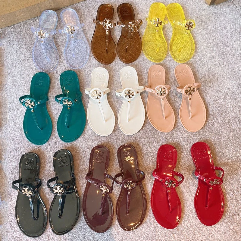 2021 jelly wholesale Beach Garden flip flops fashion slipper for women and ladies Designer TB shoes flats Sandals