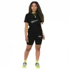 2021 logo printed Tracksuit Summer Women shorts sets Two Piece pants Set Short Sleeve custom t-shirt women joggers track suits