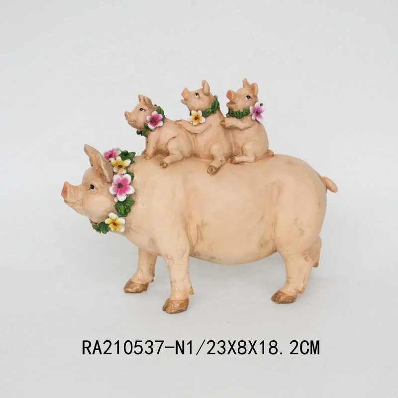 2021 newly  resin village stacked cow sculpture tabletop home decor resin farm animal  statues