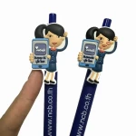 2024 new cute custom cartoon pen ballpoint cartoon soft rubber material artwork cute cartoon pen with custom logo