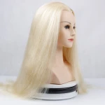 22" 613# Blonde Color 100% Real Human Hair Hairdresser Training Head With Shoulder