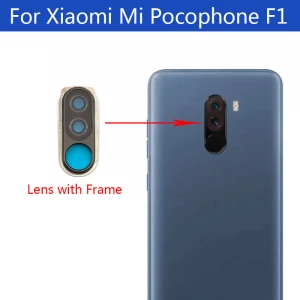 2pcs/lots For Xiaomi Pocophone F1 / Poco F1 Housing Back Rear Camera Glass Lens With Cover Frame Holder