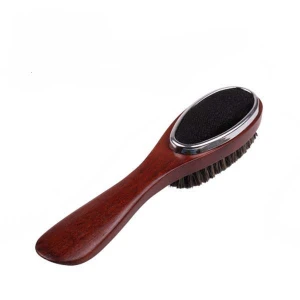 3 in 1 factory clothes dry cleaning brush wooden lint brush with shoe horn for sale