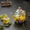 300ml Enamel Heat Resistant Glass Teapot with Infuser For Blooming Tea Flower Tea