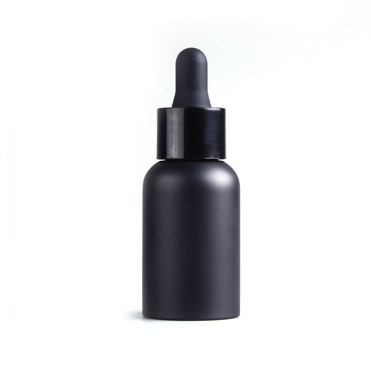 30ml Matte Black Amber Pet Cosmetic Eye Dropper Essential Oil Plastic Packaging