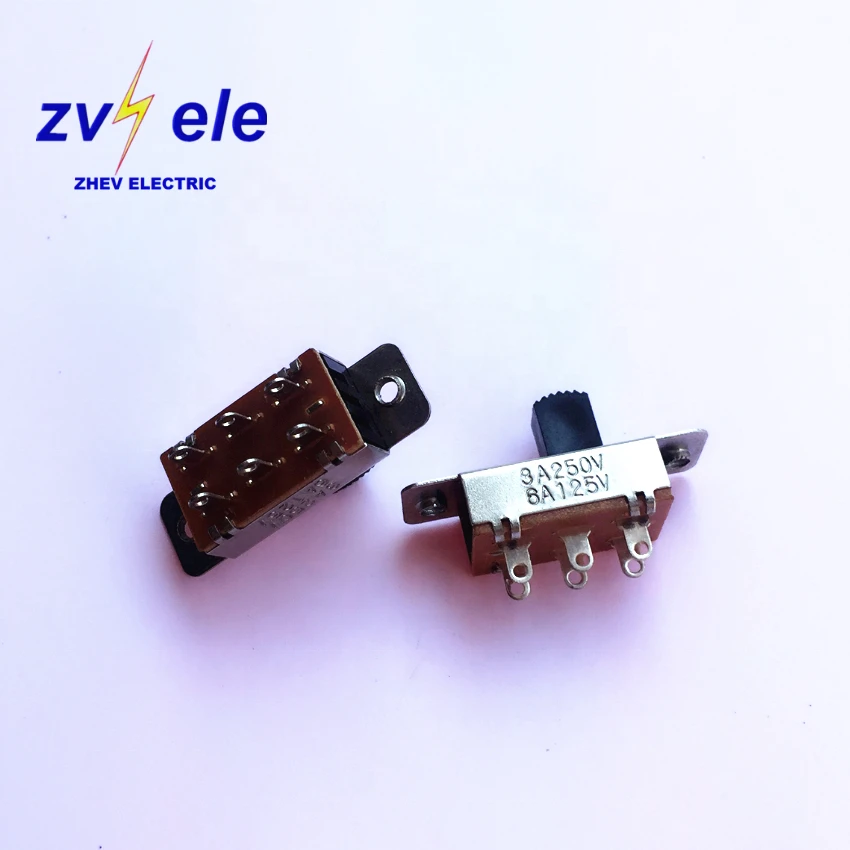 3A 2P2T Slide Switch With Double Pole 6 Pins SS-22L15