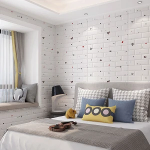 3d Wall Stickers Self-adhesive Bedroom Brick Pattern Wallpaper Waterproof And Moisture-proof Scrubbing Decorative Wall Stickers
