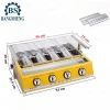 4 Burner Gas Heating Barbeque BBQ Grill Machine Yellow Color Barbecue Grill With Glass Cover
