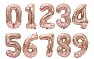 40 Inch Large Size Number Shaped Foil Number Balloons for Anniversary Birthday Wedding Decoration