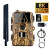 4G Trail Camera Wildlife Hunting Trail Camera 4g Cellular Lte with Cloud App and black flash invisible LED 8K video 60mp photo