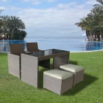 5 piece rattan garden dining table set