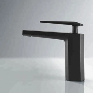 5 stars Hotel standard black brass luxury matt modern bathroom sink deck mount countertop wash basin faucet