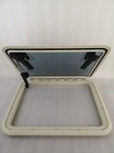 540*423mm Rectangular Marine Grade Nylon Boat Deck Hatch Window With Tempered Glass and Trim Ring