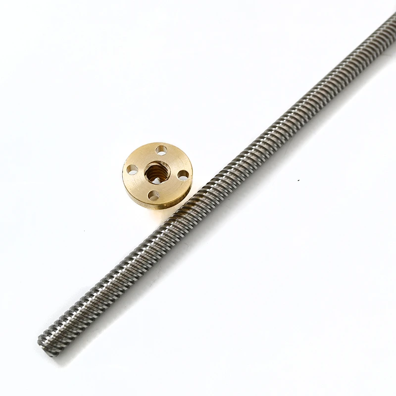 5mm Trapezoidal Lead Screw Left Right Hand Threaded Tr5*1 Tr5*2 Tr5*4 200mm length Flange Brass Copper Nut