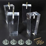 6   inch Clear Acrylic lucite  Furniture sofa bench corner legs replacement  for furniture